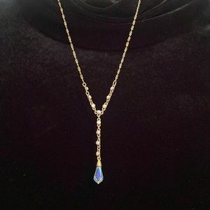 Iridescent crystal necklace